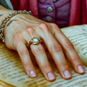 Dłoń na księdze na karcie Kapłanka w talii Tarot Nigdy Nie Wątp